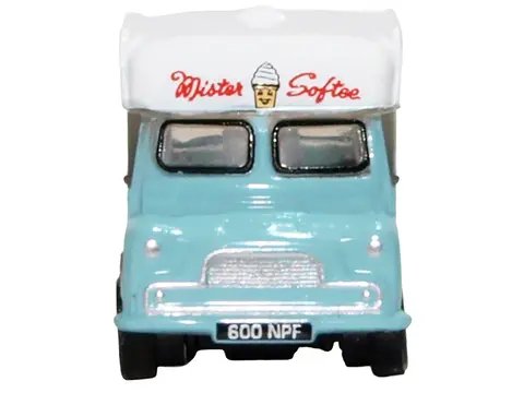 BEDFORD CA ICE CREAM VAN "MISTER SOFTEE" LIGHT BLUE WITH WHITE TOP 1/148 (N) SCALE DIECAST MODEL CAR BY OXFORD DIECAST