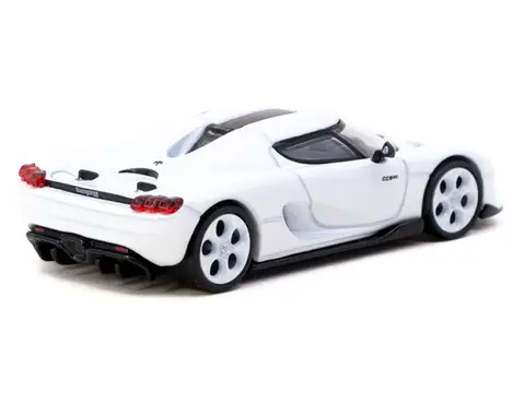 KOENIGSEGG CC850 WHITE WITH TARMAC CARDS "GLOBAL64" SERIES 1/64 DIECAST MODEL BY TARMAC WORKS