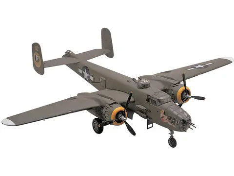 LEVEL 4 MODEL KIT B-25J MITCHELL MEDIUM BOMBER PLANE 1/48 SCALE MODEL BY REVELL