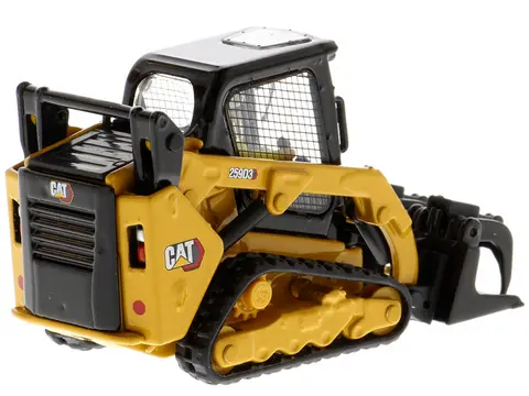 CAT CATERPILLAR 259D3 COMPACT TRACK LOADER WITH WORK TOOLS AND OPERATOR YELLOW "HIGH LINE SERIES" 1/50 DIECAST MODEL BY DIECAST MASTERS