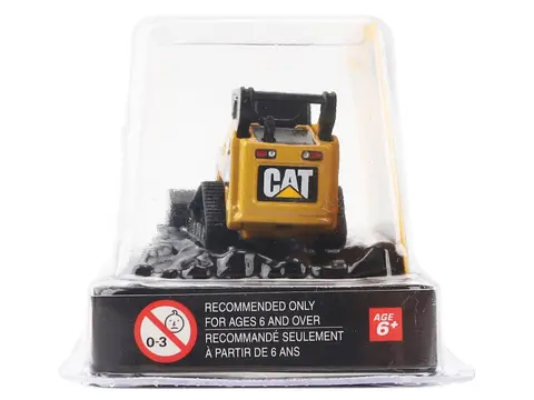 CAT CATERPILLAR 272C COMPACT TRACK LOADER WITH BROOM YELLOW "MICRO-CONSTRUCTOR" SERIES DIECAST MODEL BY DIECAST MASTERS