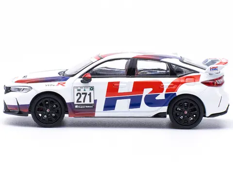 HONDA CIVIC TYPE R FL5 "HRC - HONDA RACING" WHITE WITH GRAPHICS 1/64 DIECAST MODEL CAR BY POP RACE