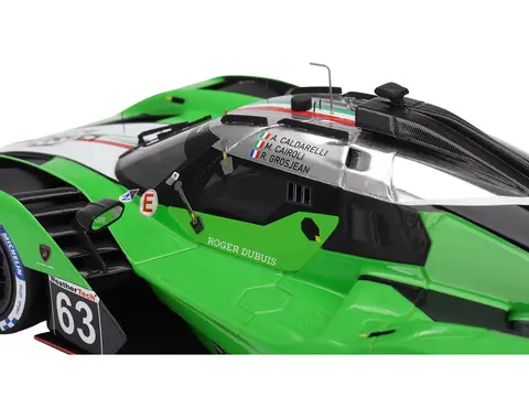 LAMBORGHINI SC63 #63 MATTEO CAIROLI - ANDREA CALDARELLI - ROMAIN GROSJEAN "IRON LYNX" IMSA "12 HOURS OF SEBRING" (2024) 1/18 MODEL CAR BY TOP SPEED