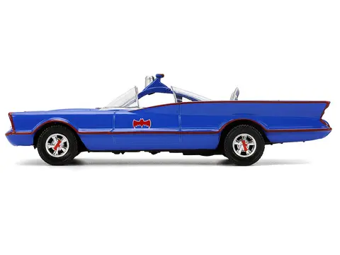 1966 BATMOBILE BLUE "BATMAN" (1966-1968) CLASSIC TV SERIES "HOLLYWOOD RIDES" SERIES 1/32 DIECAST MODEL CAR BY JADA
