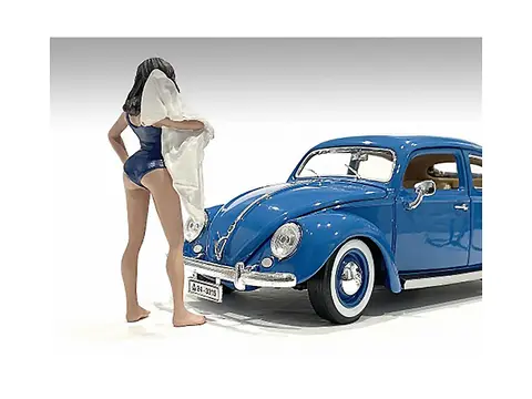BEACH GIRL KATY FIGURINE FOR 1/18 SCALE MODELS BY AMERICAN DIORAMA