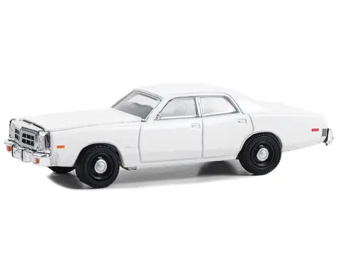 1977-78 DODGE MONACO POLICE PURSUIT WHITE "HOT PURSUIT - HOBBY EXCLUSIVE" SERIES 1/64 DIECAST MODEL CAR BY GREENLIGHT