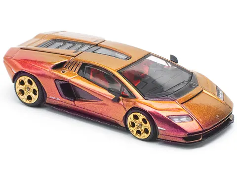 LAMBORGHINI COUNTACH LPI 800-4 BLU HAL METALLIC 1/64 DIECAST MODEL CAR BY POP RACE