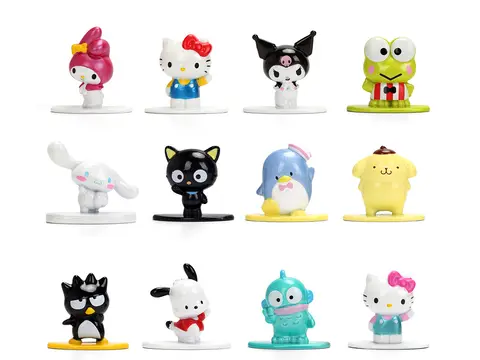 SET OF 12 DIECAST FIGURES "HELLO KITTY AND FRIENDS" FRANCHISE "NANO METALFIGS" SERIES DIECAST MODELS BY JADA
