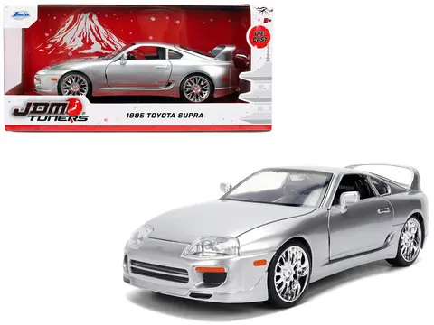 1995 TOYOTA SUPRA SILVER METALLIC "JDM TUNERS" SERIES 1/24 DIECAST MODEL CAR BY JADA