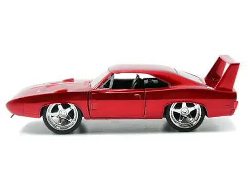 DOM'S DODGE CHARGER DAYTONA RED METALLIC "FAST & FURIOUS 6" (2013) MOVIE "25 YEARS OF FAST & FURIOUS" SERIES DIE CAST MODEL CAR BY JADA