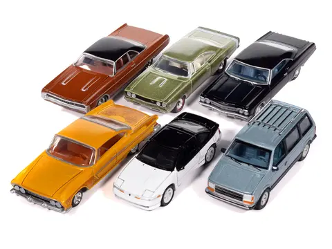 AUTO WORLD PREMIUM 2025 RELEASE 2 SET A OF 6 PIECES 1/64 DIECAST MODEL CARS BY AUTO WORLD
