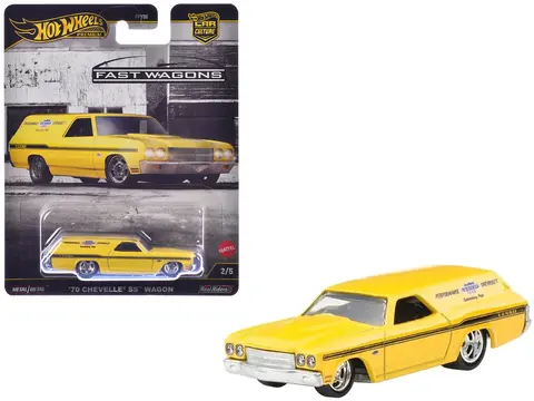 1970 CHEVROLET CHEVELLE SS WAGON "YENKO" YELLOW "FAST WAGONS" SERIES DIECAST MODEL CAR BY HOT WHEELS