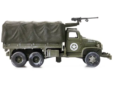 GMC CCKW 353 TRUCK WITH MOUNTED GUN OLIVE DRAB "4734511-S" US ARMY WORLD WAR II 1/72 DIECAST MODEL BY LEGION