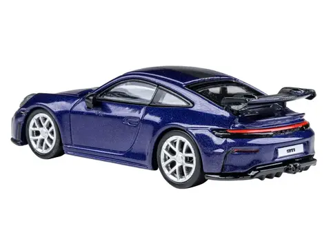 2025 PORSCHE 911 GT3 (992.2) GENTIAN BLUE METALLIC WITH CARBON STRIPE 1/64 DIECAST MODEL CAR BY PARAGON MODELS