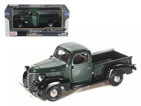 1941 PLYMOUTH PICKUP GREEN 1/24 DIECAST MODEL CAR BY MOTORMAX