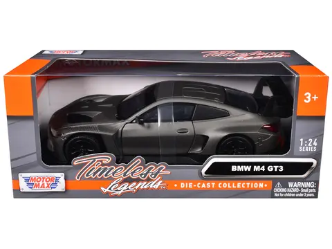 BMW M4 GT3 MATT BLACK "TIMELESS LEGENDS" SERIES 1/24 DIECAST MODEL CAR BY MOTORMAX