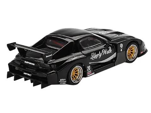 MAZDA RX-7 LB-SUPER SILHOUETTE #20 "LIBERTY WALK" BLACK LIMITED EDITION 1/64 DIECAST MODEL CAR BY MINI GT