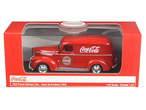 1945 PANEL DELIVERY VAN "COCA-COLA" RED 1/43 DIECAST MODEL CAR BY MOTORCITY CLASSICS