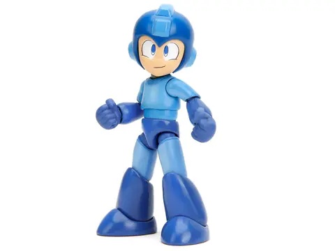MEGA MAN 4.5" MOVEABLE FIGURE WITH ACCESSORIES AND ALTERNATE HEAD AND HANDS "MEGA MAN" (1987) VIDEO GAME MODEL BY JADA