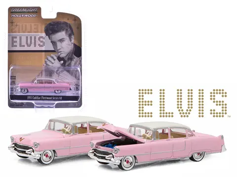 1955 CADILLAC FLEETWOOD SERIES 60 SPECIAL ELVIS PRESLEY "PINK CADILLAC" (1935-1977) 1/64 DIECAST MODEL CAR BY GREENLIGHT