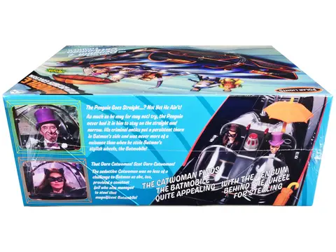 SKILL 2 MODEL KIT 1966 BATMOBILE "BAD GUY GETAWAY EDITION" WITH PENGUIN AND CATWOMAN FIGURES "BATMAN" (1966-1968) TV SERIES 1/25 SCALE MODEL BY POLAR LIGHTS