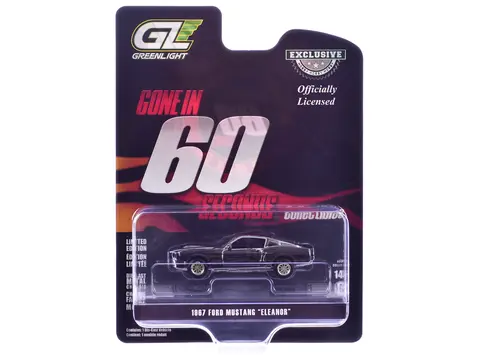 1967 FORD MUSTANG "ELEANOR" SILVER CHROME EDITION "GONE IN SIXTY SECONDS" (2000) MOVIE "HOBBY EXCLUSIVE" SERIES 1/64 DIECAST MODEL CAR BY GREENLIGHT