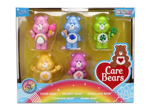 SET OF 5 DIECAST FIGURES "CARE BEARS" "METALFIGS" SERIES DIECAST MODELS BY JADA