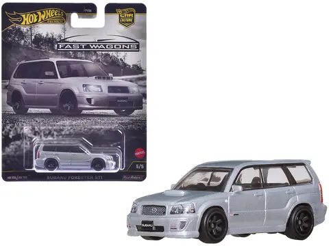 SUBARU FORESTER STI SILVER METALLIC "FAST WAGONS" SERIES DIECAST MODEL CAR BY HOT WHEELS