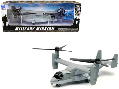 BELL BOEING V-22 OSPREY AIRCRAFT #02 GRAY "US AIR FORCE" "MILITARY MISSION" SERIES 1/72 DIECAST MODEL BY NEW RAY