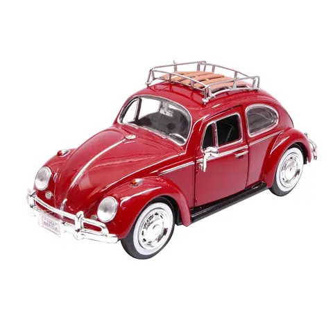1966 VOLKSWAGEN CLASSIC BEETLE RED 1/24 DIECAST CAR MODEL BY MOTORMAX