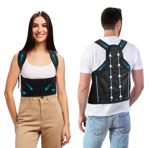 POSTURE CORRECTOR FOR WOMEN MEN ADJUSTABLE BACK BRACE POSTURE TRAINER IMPROVE HUNCHBACK SLOUCHING KYPHOSIS CORRECTION INVISIBLE UNDER CLOTHES UPPER BA