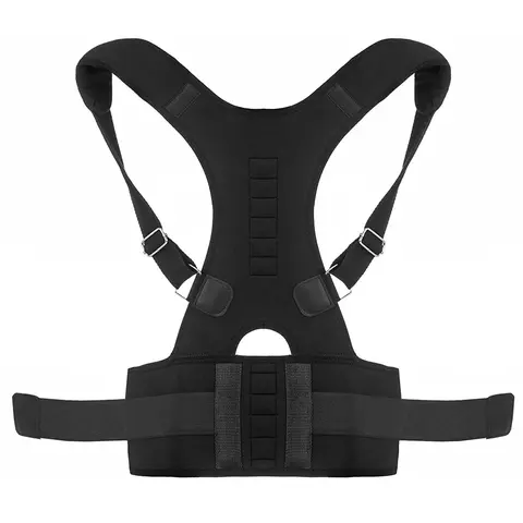 UNISEX POSTURE CORRECTOR SUPPORT MAGNETIC LUMBAR BACK POSTURE SUPPORT BELT ADJUSTABLE UPPER BACK BRACES CLAVICLE SHOULDER BRACE BELT PAIN RELIEF THERA