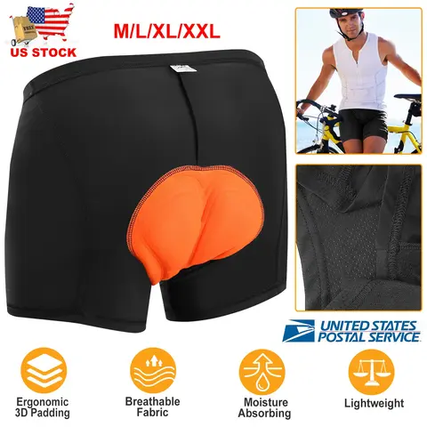MEN'S CYCLING UNDERWEAR SHORTS 3D PADDED BIKE UNDERWEAR SHORTS BREATHABLE MOISTURE ABSORBING QUICK DRY