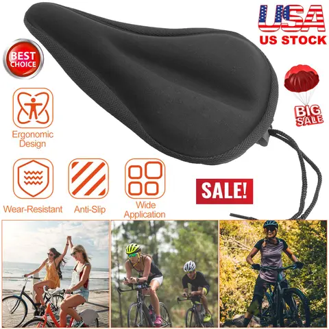 BIKE SEAT COVER ANTI-SLIP COMFORTABLE BICYCLE PADDED SADDLE COVER WEAR RESISTANT SOFT GEL CUSHION FOR NARROW BIKE SEATS MOUNTAIN BIKE SEAT