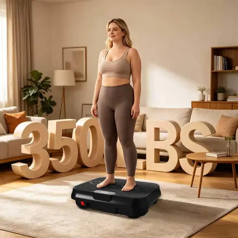 WHOLE BODY VIBRATION PLATE EXERCISE MACHINE WITH REMOTE CONTROL & RESISTANCE BANDS, 1-250 ADJUSTABLE SPEED VIBRATION PLATFORM, LCD DISPLAY HOME FITNES