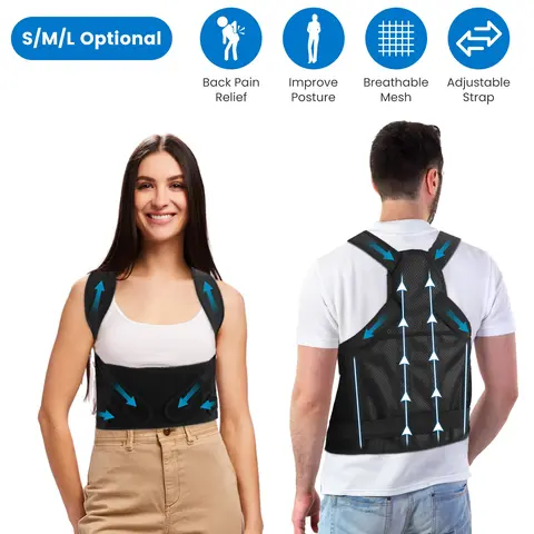 POSTURE CORRECTOR FOR WOMEN MEN ADJUSTABLE BACK BRACE POSTURE TRAINER IMPROVE HUNCHBACK SLOUCHING KYPHOSIS CORRECTION INVISIBLE UNDER CLOTHES UPPER BA