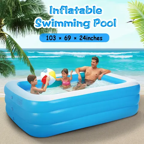 INFLATABLE SWIMMING POOLS FAMILY SWIM PLAY CENTER POOL BLOW UP KIDDIE POOL FOR FAMILY INFLATABLE LOUNGE POOL FOR KIDS BABY ADULT INFLATABLE WATER BALL