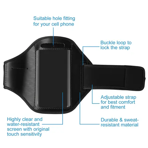 PHONE ARMBAND CASE ADJUSTABLE SWEAT-RESISTANT ARMBAND PHONE HOLDER FIT FOR IPHONE5 OR CELLPHONES UNDER 4IN FOR RUNNING JOGGING RIDING HIKING GYM