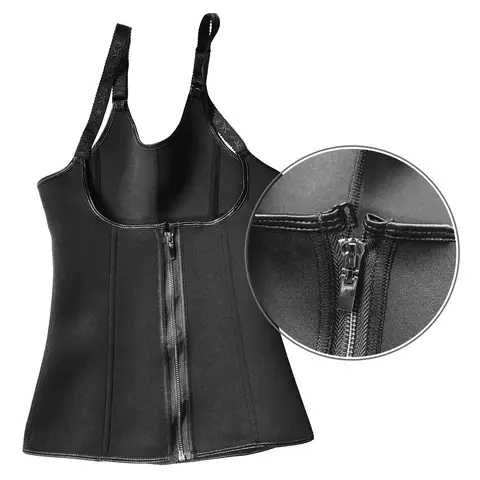 ZIPPERED WAIST TRAINER CORSET WAIST TUMMY CONTROL BODY SHAPER CINCHER BACK SUPPORT WITH ADJUSTABLE STRAPS FOR WOMEN