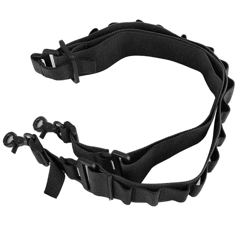TACTICAL SHOTGUN SLING 2 POINT GUN SLING ADJUSTABLE SHOULDER STRAP RIFLE SHOTGUN BELTS W/ 15-SHELL HOLDERS