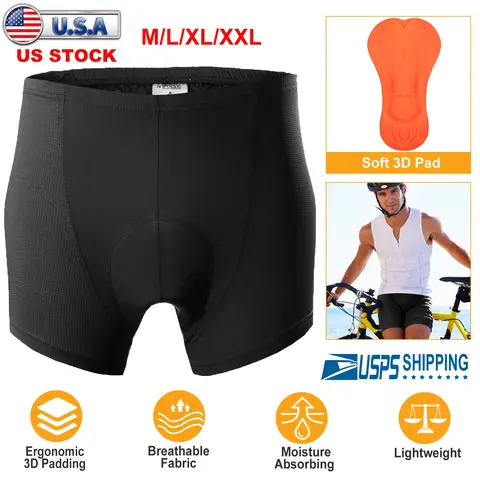MEN'S CYCLING UNDERWEAR SHORTS 3D PADDED BIKE UNDERWEAR SHORTS BREATHABLE MOISTURE ABSORBING QUICK DRY