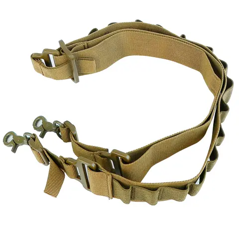 TACTICAL SHOTGUN SLING 2 POINT GUN SLING ADJUSTABLE SHOULDER STRAP RIFLE SHOTGUN BELTS W/ 15-SHELL HOLDERS