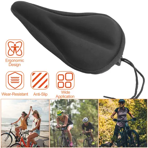 BIKE SEAT COVER ANTI-SLIP COMFORTABLE BICYCLE PADDED SADDLE COVER WEAR RESISTANT SOFT GEL CUSHION FOR NARROW BIKE SEATS MOUNTAIN BIKE SEAT