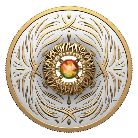 DANCING AMMOLITE: ELEMENTS OF NATURE – FIRE – FINE SILVER COIN