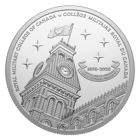 150TH ANNIVERSARY OF THE ROYAL MILITARY COLLEGE OF CANADA – 1 OZ. FINE SILVER COIN