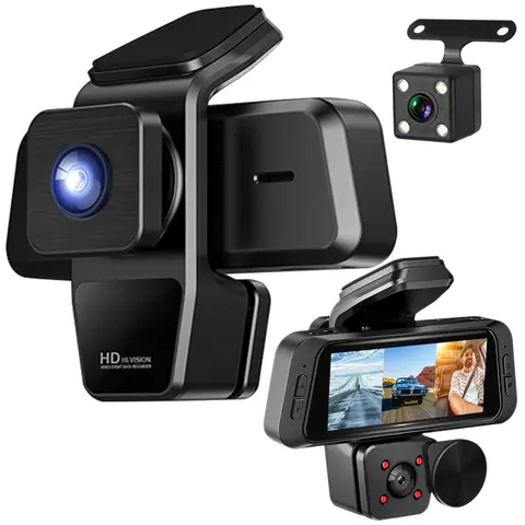 1080P FHD 3 CHANNEL WIFI DASH CAM 170° WIDE ANGLE TRIPLE CAR CAMERA WITH IR NIGHT G-SENSOR MOTION DETECTION LOOP RECORDING APP CONTROL SUPPORT 128G MA