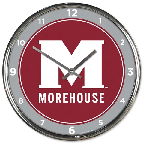 WINCRAFT MOREHOUSE MAROON TIGERS 12.75" CHROME WALL CLOCK