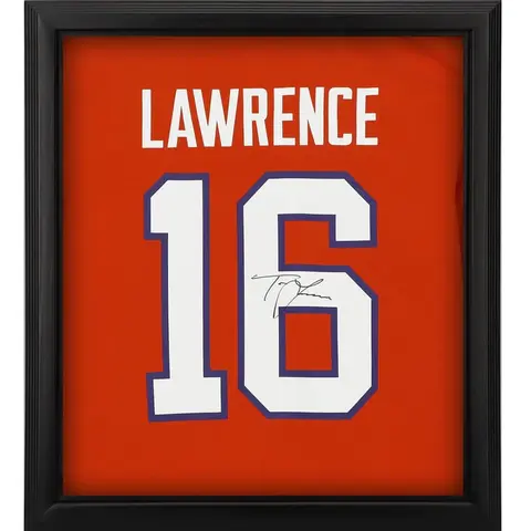 TREVOR LAWRENCE CLEMSON TIGERS AUTOGRAPHED NIKE ORANGE LIMITED JERSEY SHADOWBOX