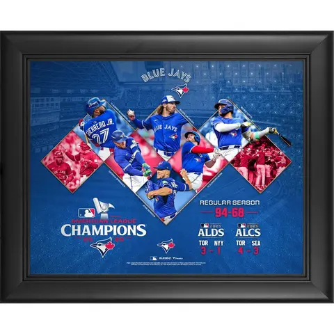 TORONTO BLUE JAYS FRAMED 11" X 14" 2025 AMERICAN LEAGUE CHAMPIONS COLLAGE