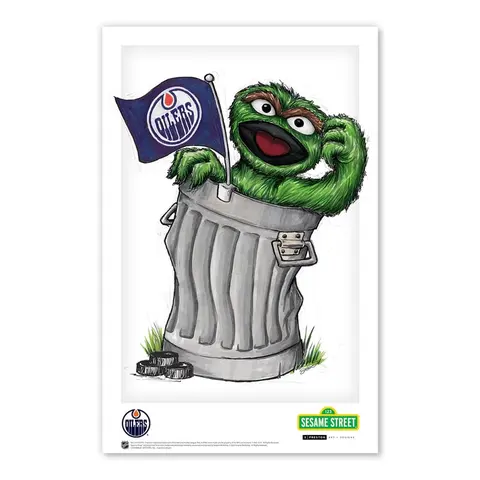 OSCAR THE GROUCH EDMONTON OILERS 11" X 17" POSTER PRINT